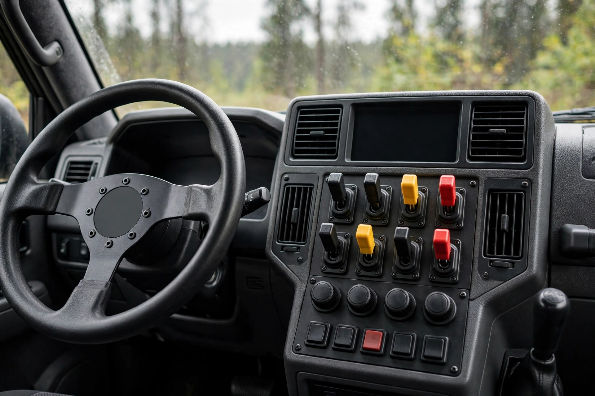 ineos grenadier utilitarian dashboard with chunky switches
